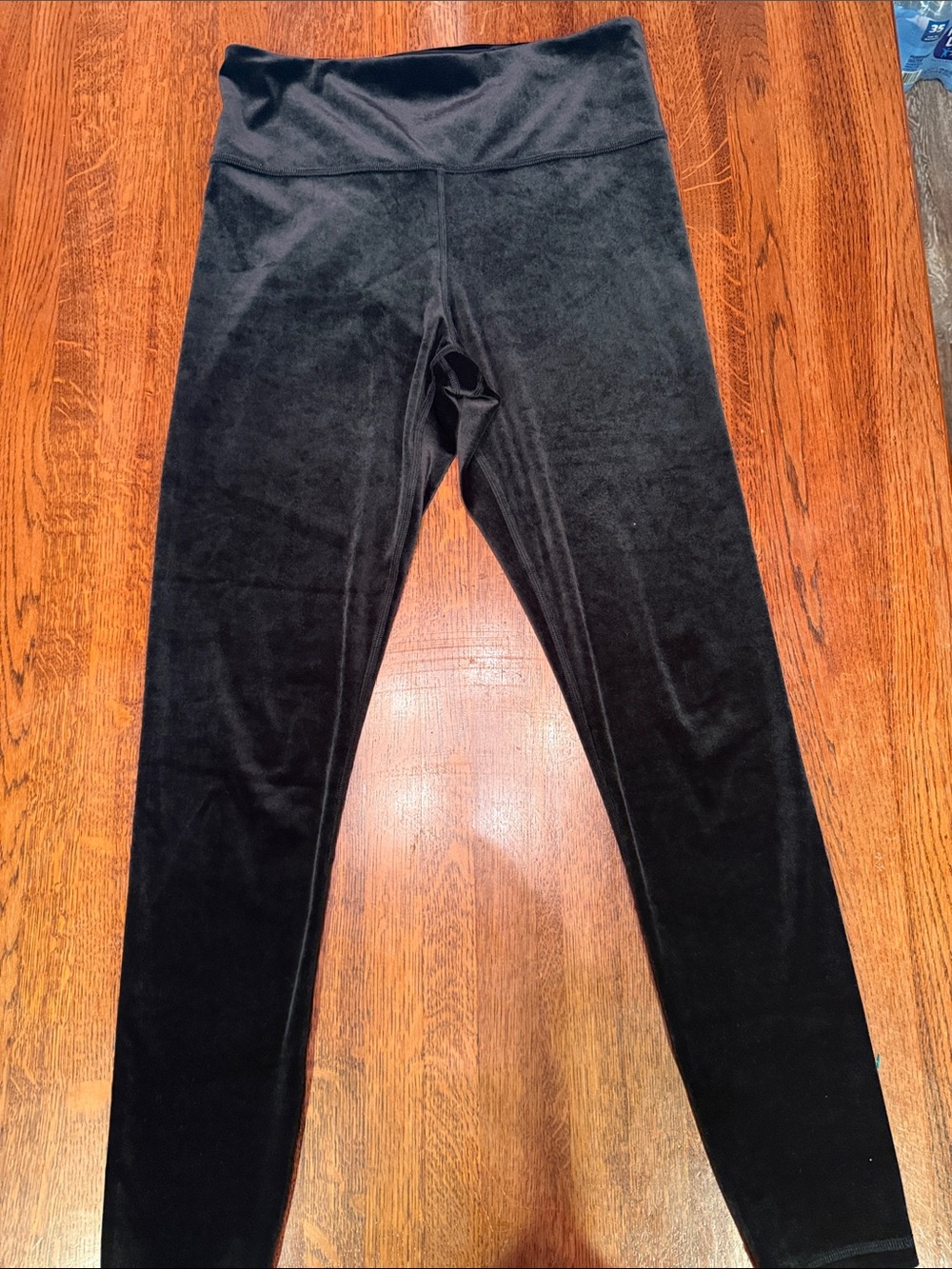 Athleta Black High-Rise Velour Leggings
